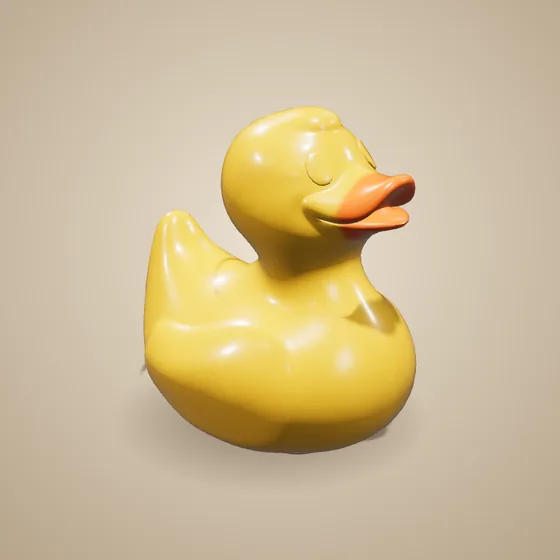 3D model of a yellow rubber duck, turning slowly