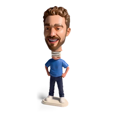Bobblehead made from a photo with the Meshcast head generator