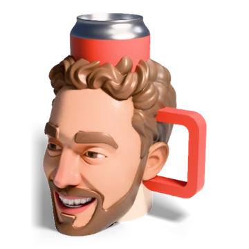 Can holder made from a photo with the Meshcast head generator