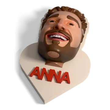 Fridge magnet made from a photo with the Meshcast head generator