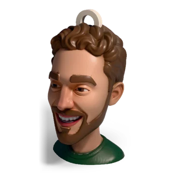 Ornament made from a photo with the Meshcast head generator