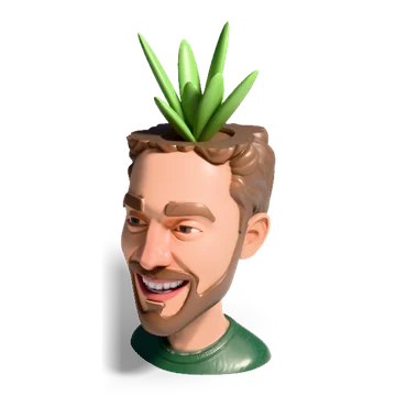 Planter made from a photo with the Meshcast head generator