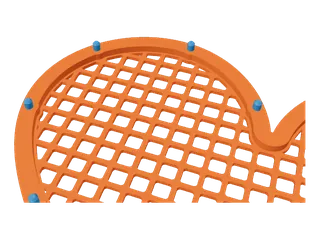 Printed pins: Pins on the front rim press into the back.