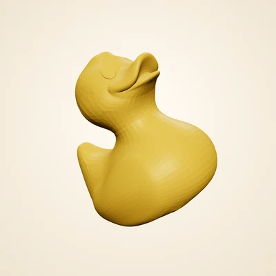 A yellow 3D model of a rubber duck, the kind of file you upload