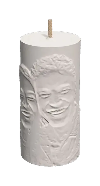 A photo candle master, as built in the Meshcast designer.