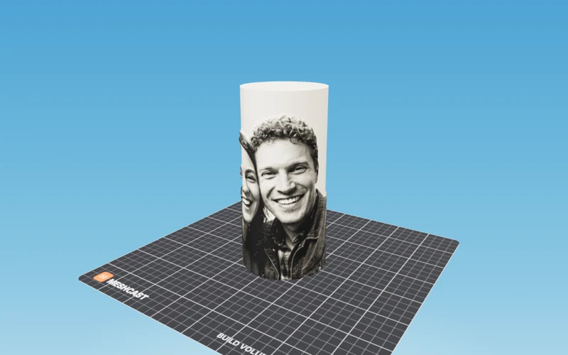 A photo candle master, as built in the Meshcast designer.