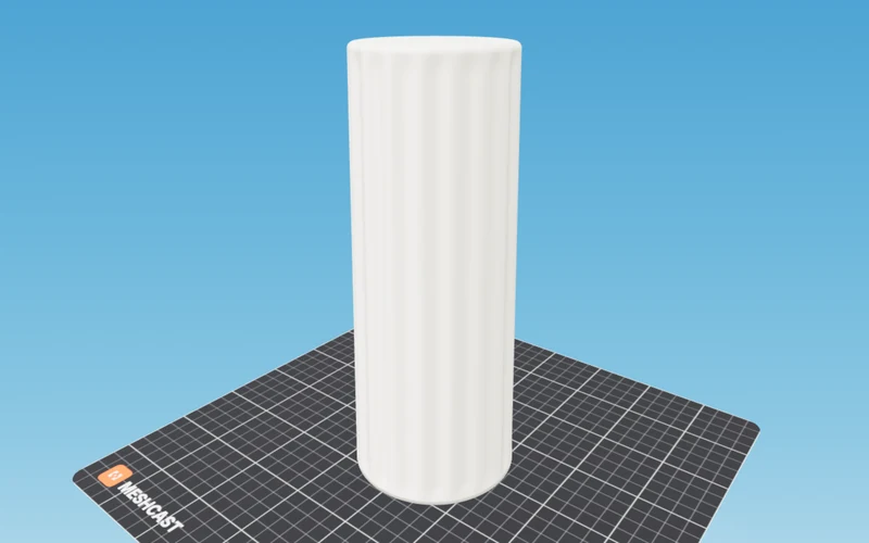 A fluted vase master, as built in the Meshcast designer.