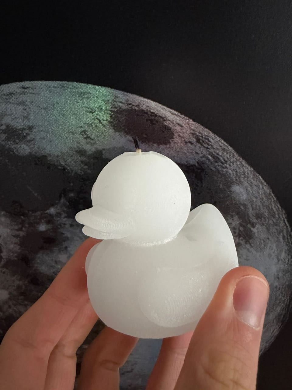 Frosted-wax duck candle
